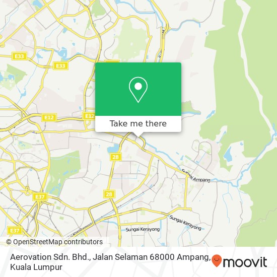 Aerovation Sdn. Bhd., Jalan Selaman 68000 Ampang map