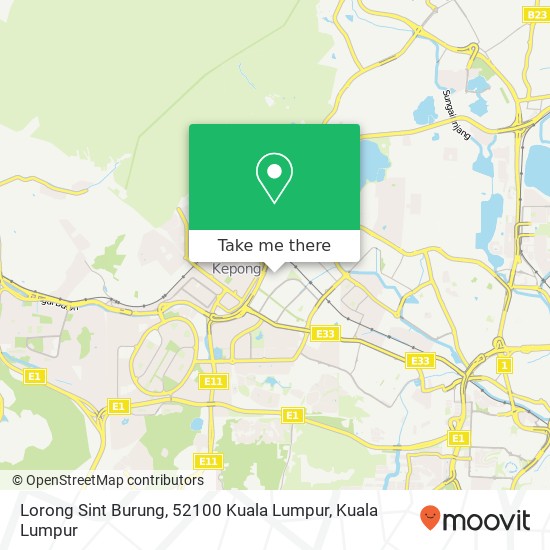 Lorong Sint Burung, 52100 Kuala Lumpur map