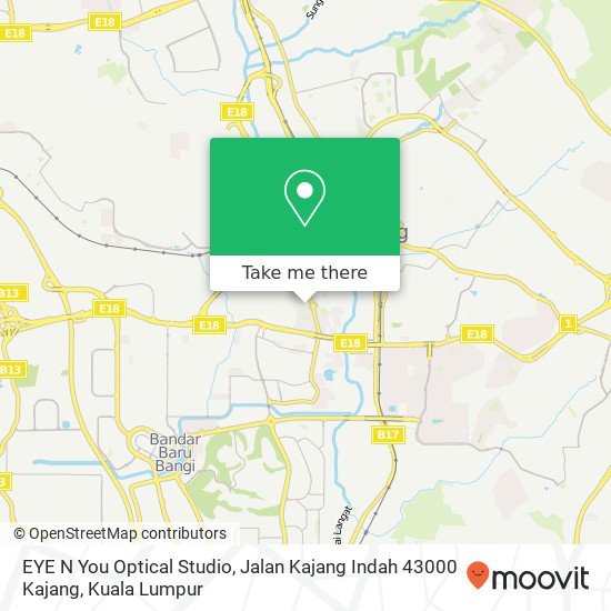 Peta EYE N You Optical Studio, Jalan Kajang Indah 43000 Kajang