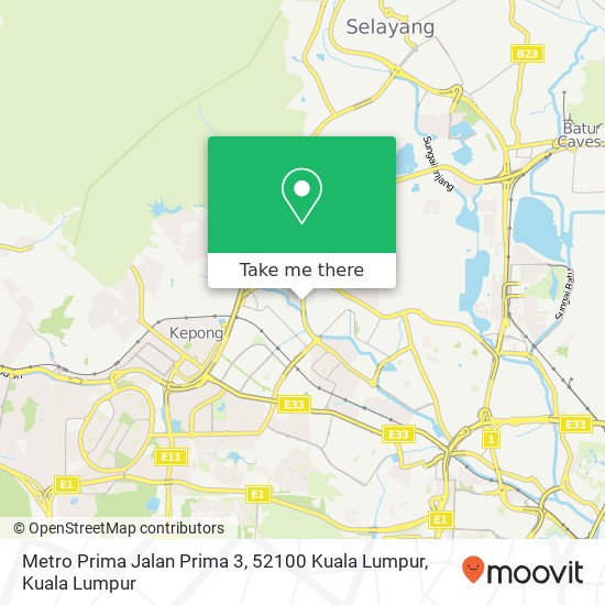 Metro Prima Jalan Prima 3, 52100 Kuala Lumpur map