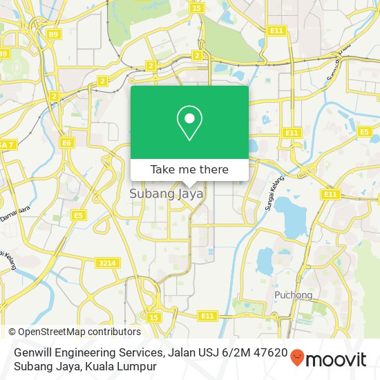 Peta Genwill Engineering Services, Jalan USJ 6 / 2M 47620 Subang Jaya