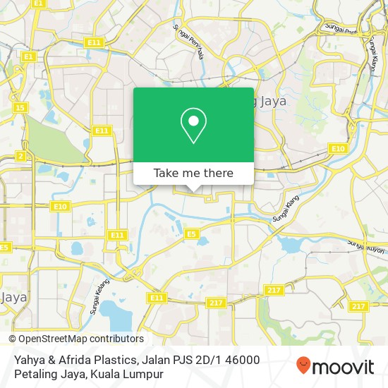 Peta Yahya & Afrida Plastics, Jalan PJS 2D / 1 46000 Petaling Jaya