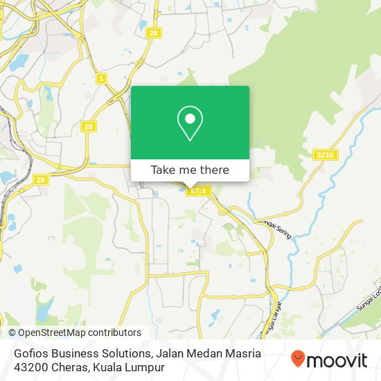 Peta Gofios Business Solutions, Jalan Medan Masria 43200 Cheras
