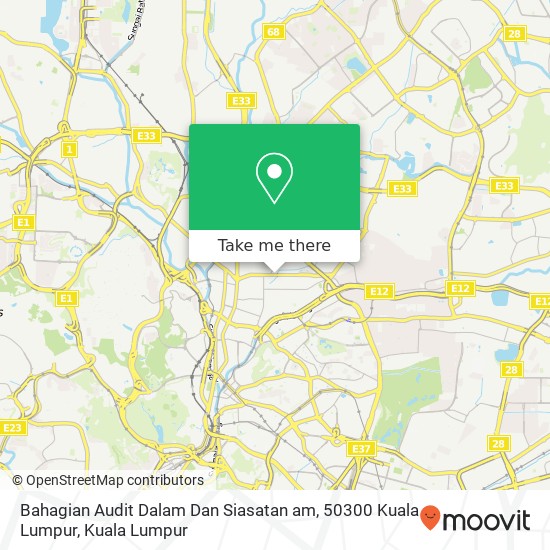 Bahagian Audit Dalam Dan Siasatan am, 50300 Kuala Lumpur map