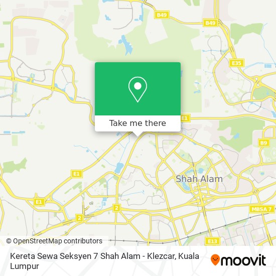 Peta Kereta Sewa Seksyen 7 Shah Alam - Klezcar