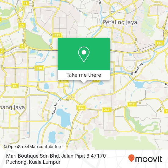 Mari Boutique Sdn Bhd, Jalan Pipit 3 47170 Puchong map