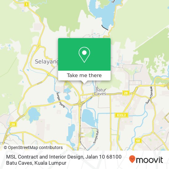 Peta MSL Contract and Interior Design, Jalan 10 68100 Batu Caves