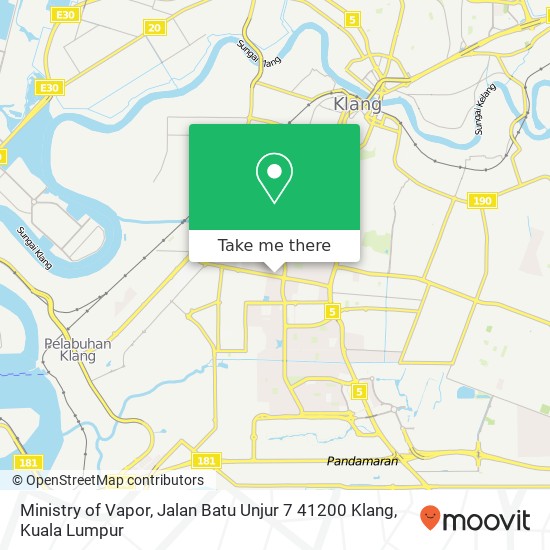 Ministry of Vapor, Jalan Batu Unjur 7 41200 Klang map