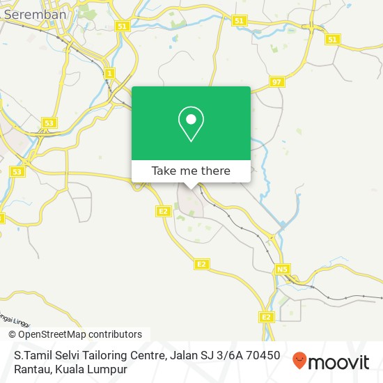 S.Tamil Selvi Tailoring Centre, Jalan SJ 3 / 6A 70450 Rantau map