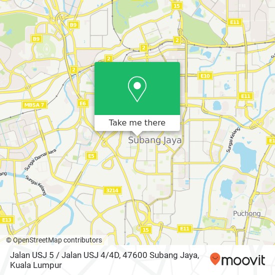 Peta Jalan USJ 5 / Jalan USJ 4 / 4D, 47600 Subang Jaya