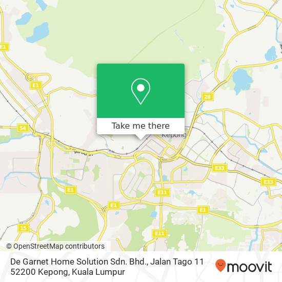 De Garnet Home Solution Sdn. Bhd., Jalan Tago 11 52200 Kepong map