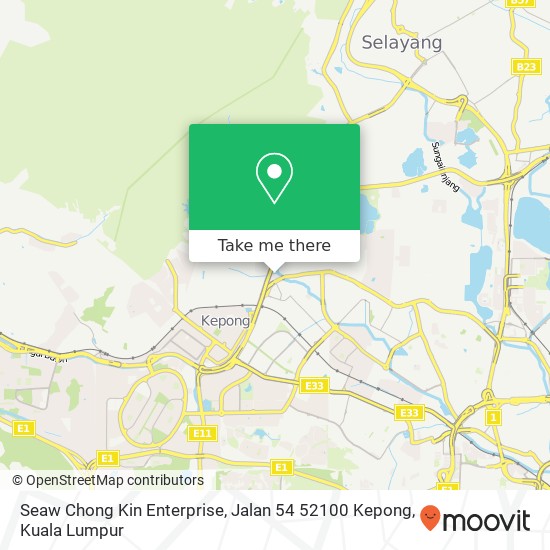 Peta Seaw Chong Kin Enterprise, Jalan 54 52100 Kepong