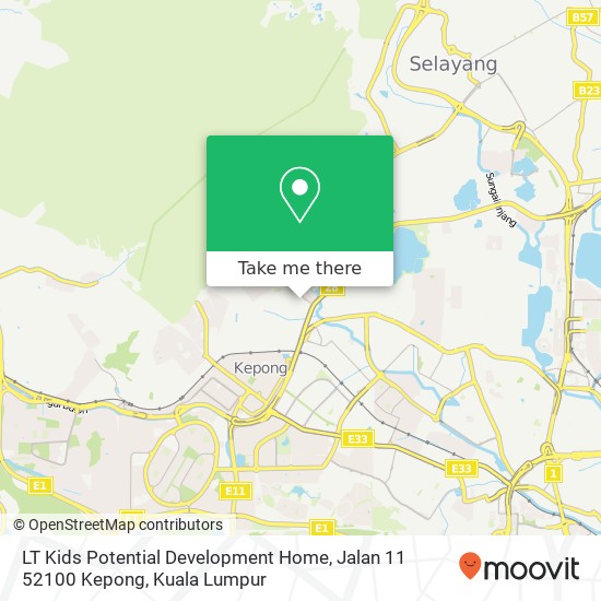 Peta LT Kids Potential Development Home, Jalan 11 52100 Kepong