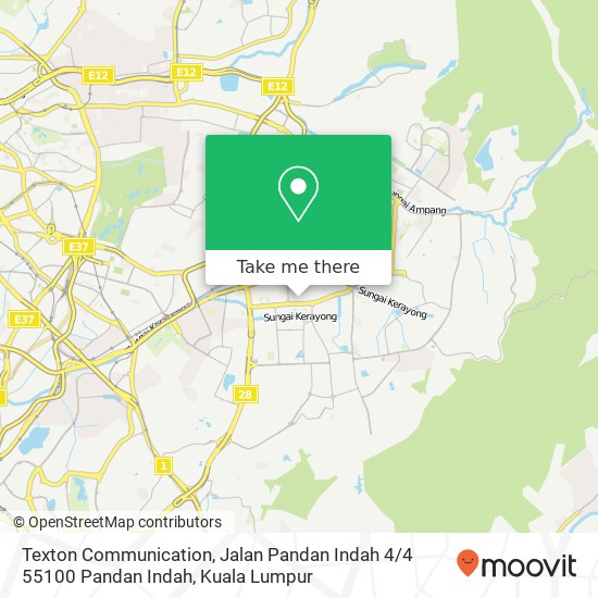 Peta Texton Communication, Jalan Pandan Indah 4 / 4 55100 Pandan Indah