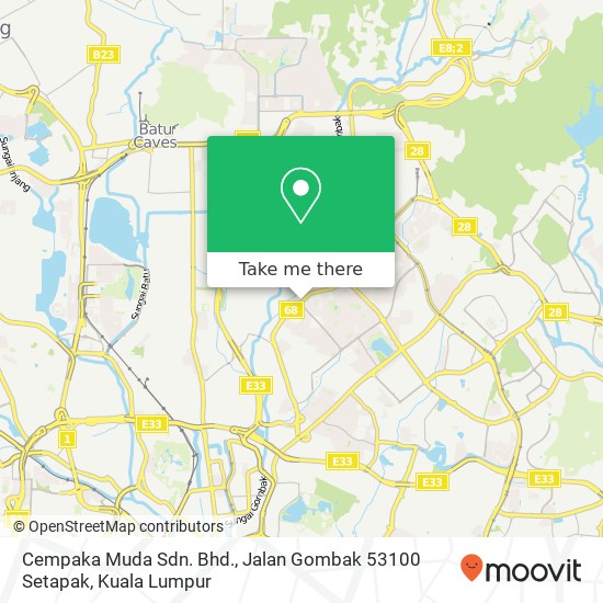 Cempaka Muda Sdn. Bhd., Jalan Gombak 53100 Setapak map