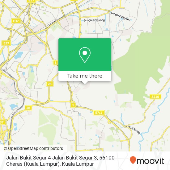 Peta Jalan Bukit Segar 4 Jalan Bukit Segar 3, 56100 Cheras (Kuala Lumpur)