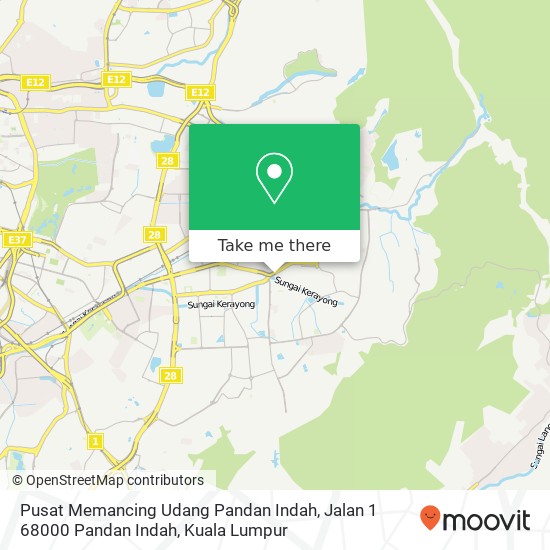 Pusat Memancing Udang Pandan Indah, Jalan 1 68000 Pandan Indah map