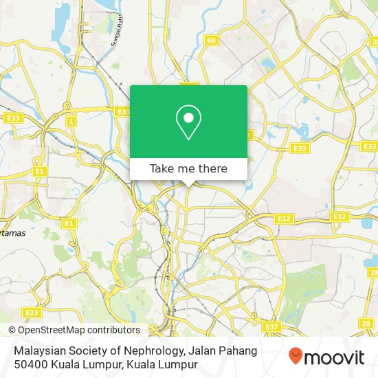 Peta Malaysian Society of Nephrology, Jalan Pahang 50400 Kuala Lumpur