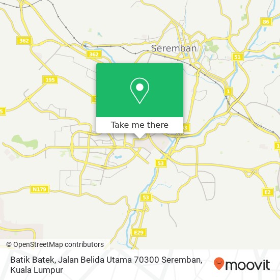 Batik Batek, Jalan Belida Utama 70300 Seremban map