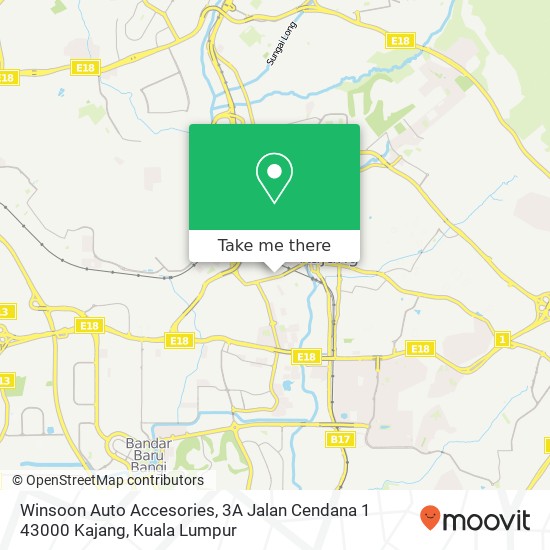 Winsoon Auto Accesories, 3A Jalan Cendana 1 43000 Kajang map