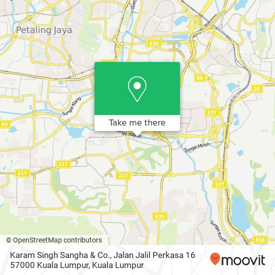 Karam Singh Sangha & Co., Jalan Jalil Perkasa 16 57000 Kuala Lumpur map