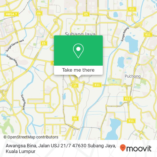 Awangsa Bina, Jalan USJ 21 / 7 47630 Subang Jaya map