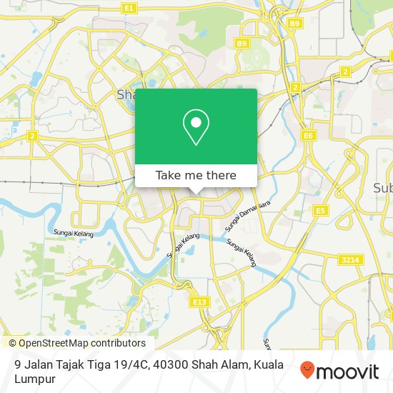 Peta 9 Jalan Tajak Tiga 19 / 4C, 40300 Shah Alam