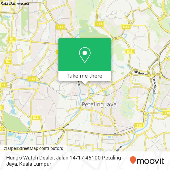 Hung's Watch Dealer, Jalan 14 / 17 46100 Petaling Jaya map