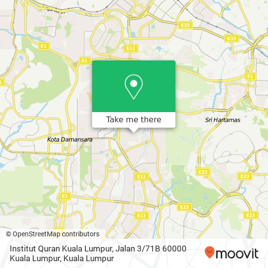 Peta Institut Quran Kuala Lumpur, Jalan 3 / 71B 60000 Kuala Lumpur