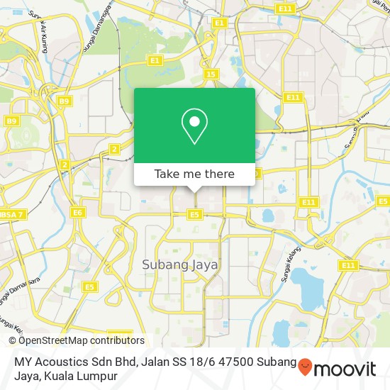 MY Acoustics Sdn Bhd, Jalan SS 18 / 6 47500 Subang Jaya map