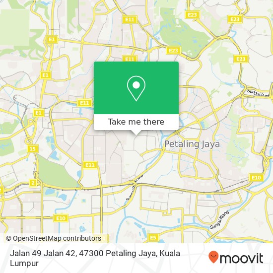 Peta Jalan 49 Jalan 42, 47300 Petaling Jaya