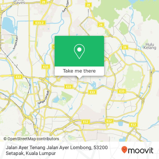 Peta Jalan Ayer Tenang Jalan Ayer Lombong, 53200 Setapak