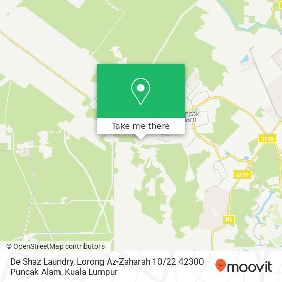 Peta De Shaz Laundry, Lorong Az-Zaharah 10 / 22 42300 Puncak Alam