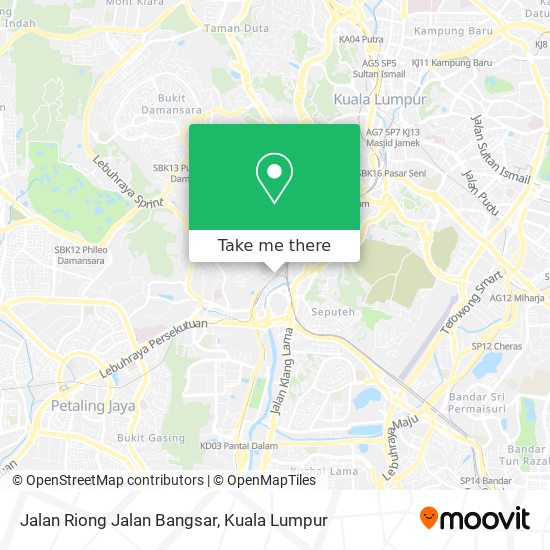 Jalan Riong Jalan Bangsar map