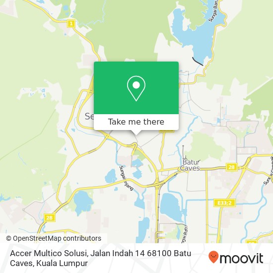 Peta Accer Multico Solusi, Jalan Indah 14 68100 Batu Caves