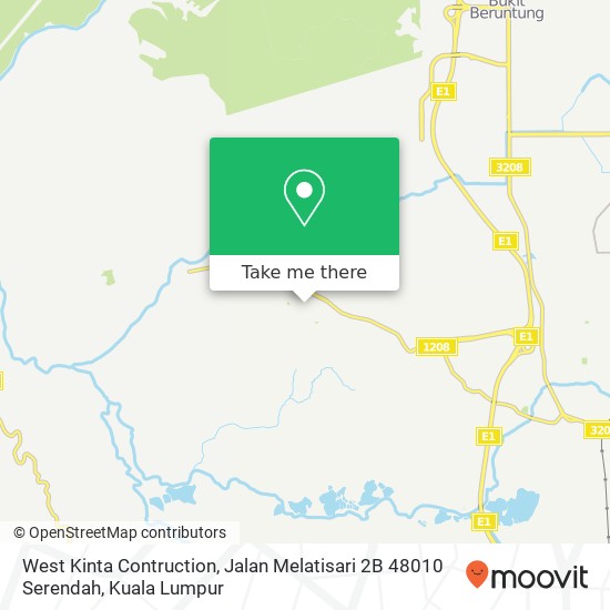 Peta West Kinta Contruction, Jalan Melatisari 2B 48010 Serendah