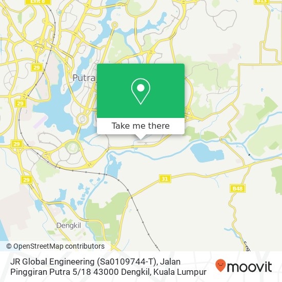 Peta JR Global Engineering (Sa0109744-T), Jalan Pinggiran Putra 5 / 18 43000 Dengkil