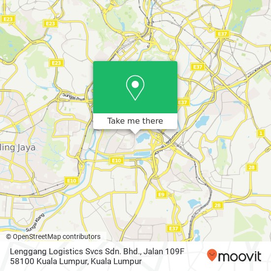 Lenggang Logistics Svcs Sdn. Bhd., Jalan 109F 58100 Kuala Lumpur map