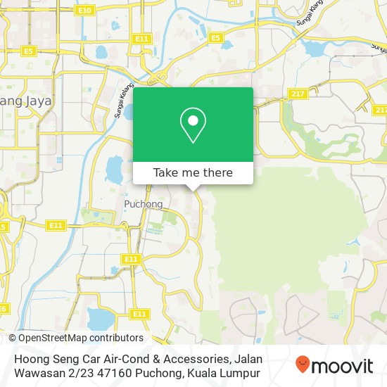 Hoong Seng Car Air-Cond & Accessories, Jalan Wawasan 2 / 23 47160 Puchong map