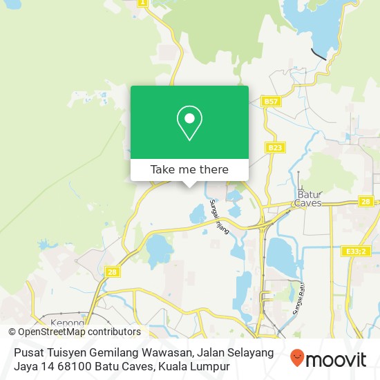 Peta Pusat Tuisyen Gemilang Wawasan, Jalan Selayang Jaya 14 68100 Batu Caves