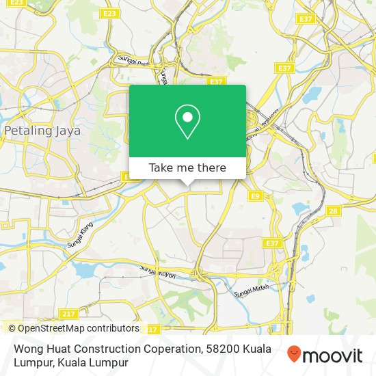 Peta Wong Huat Construction Coperation, 58200 Kuala Lumpur