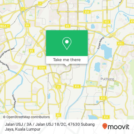 Peta Jalan USJ / 3A / Jalan USJ 18 / 2C, 47630 Subang Jaya