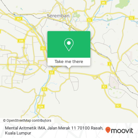 Mental Aritmetik IMA, Jalan Merak 11 70100 Rasah map