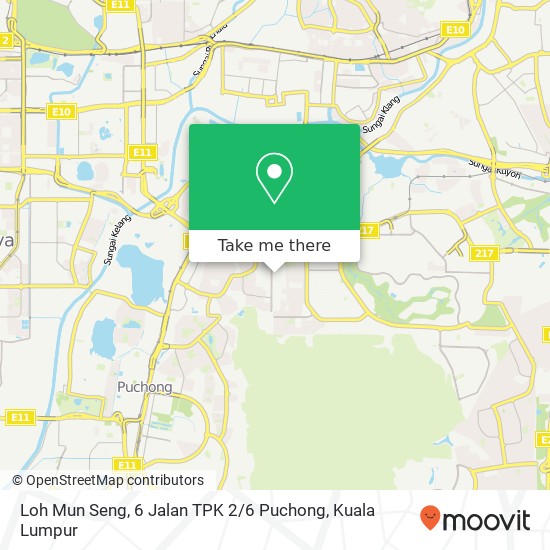 Loh Mun Seng, 6 Jalan TPK 2 / 6 Puchong map