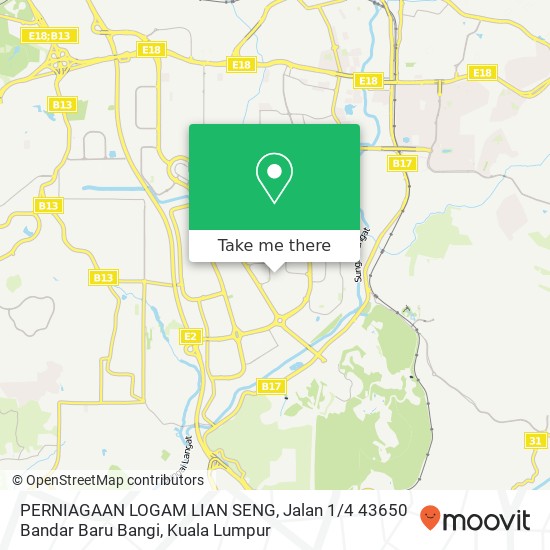 PERNIAGAAN LOGAM LIAN SENG, Jalan 1 / 4 43650 Bandar Baru Bangi map