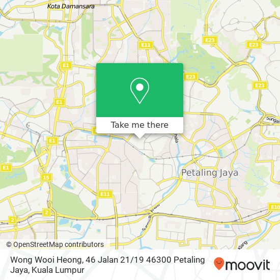 Wong Wooi Heong, 46 Jalan 21 / 19 46300 Petaling Jaya map