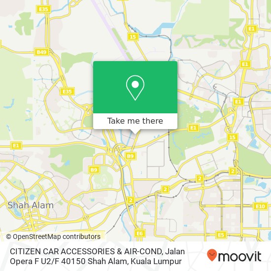 Peta CITIZEN CAR ACCESSORIES & AIR-COND, Jalan Opera F U2 / F 40150 Shah Alam