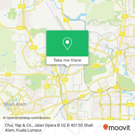 Peta Chui, Yap & Co., Jalan Opera B U2 B 40150 Shah Alam