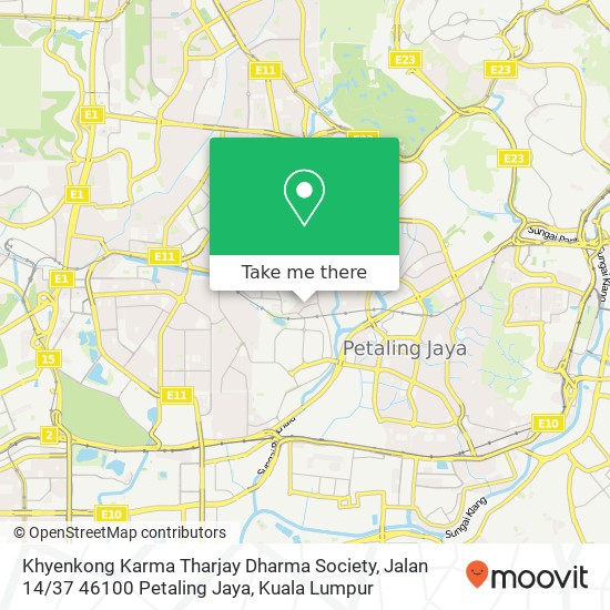 Khyenkong Karma Tharjay Dharma Society, Jalan 14 / 37 46100 Petaling Jaya map