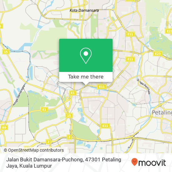 Peta Jalan Bukit Damansara-Puchong, 47301 Petaling Jaya